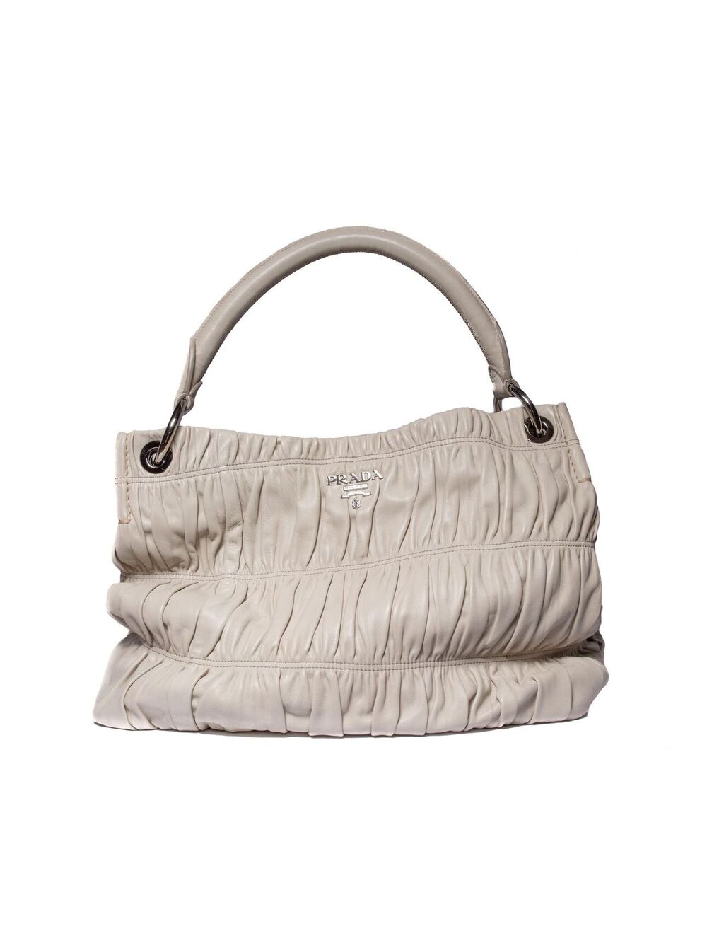 Prada Nappa Gaufre Ruched Shoulder Bag